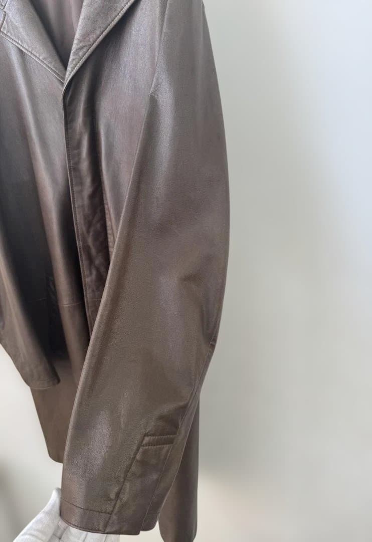 Dunhill ダンヒル ラムスキン レザーコート ブラウン L