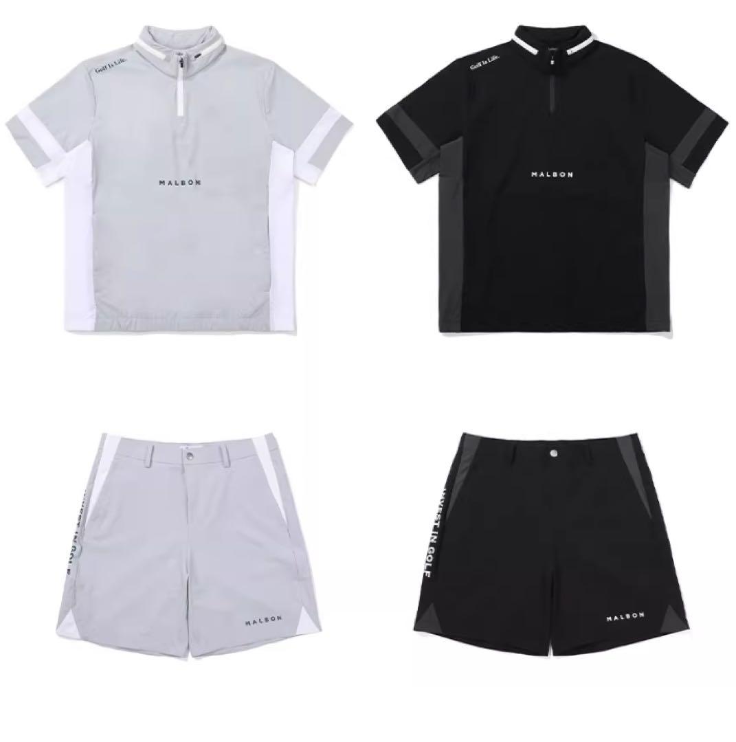 Malbon ゴルフ セットアップ メンズ 半袖トップス＋ショートパンツ春夏