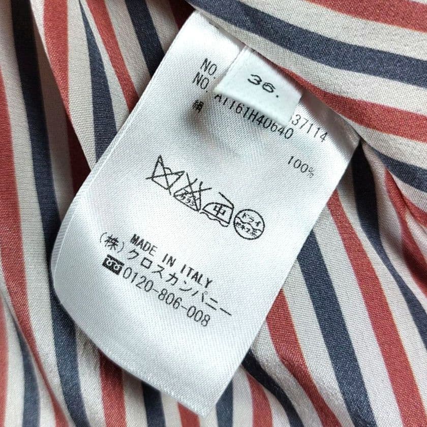 THOM BROWNE シルク トリコロール裏地 BDシャツ ロング丈ワンピース
