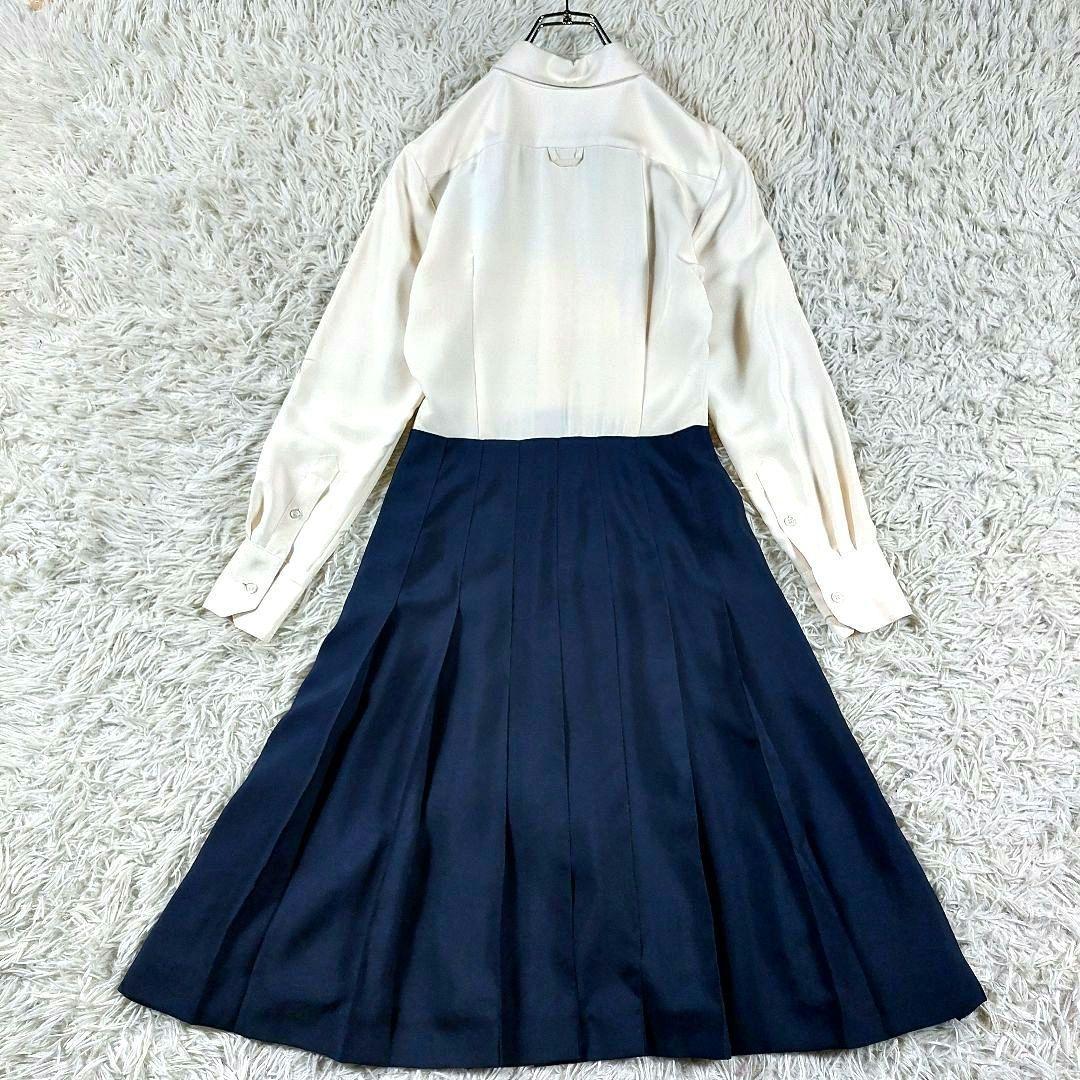 THOM BROWNE シルク トリコロール裏地 BDシャツ ロング丈ワンピース