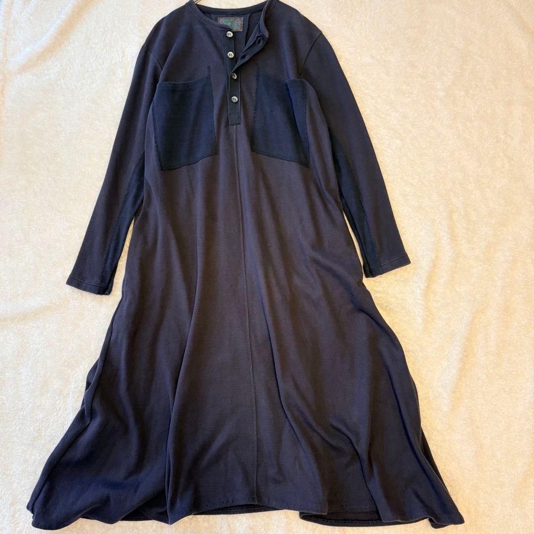 R.H.Vintage ロンハーマン　ダークネイビー ロングワンピース　ワッフル
