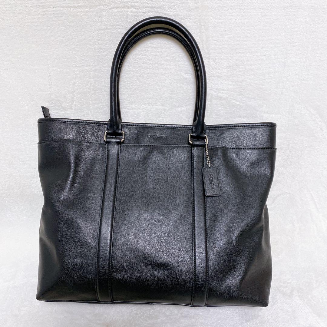 美品　COACHコーチ　メトロポリタン　トートバッグ　レザー　オールブラック　黒