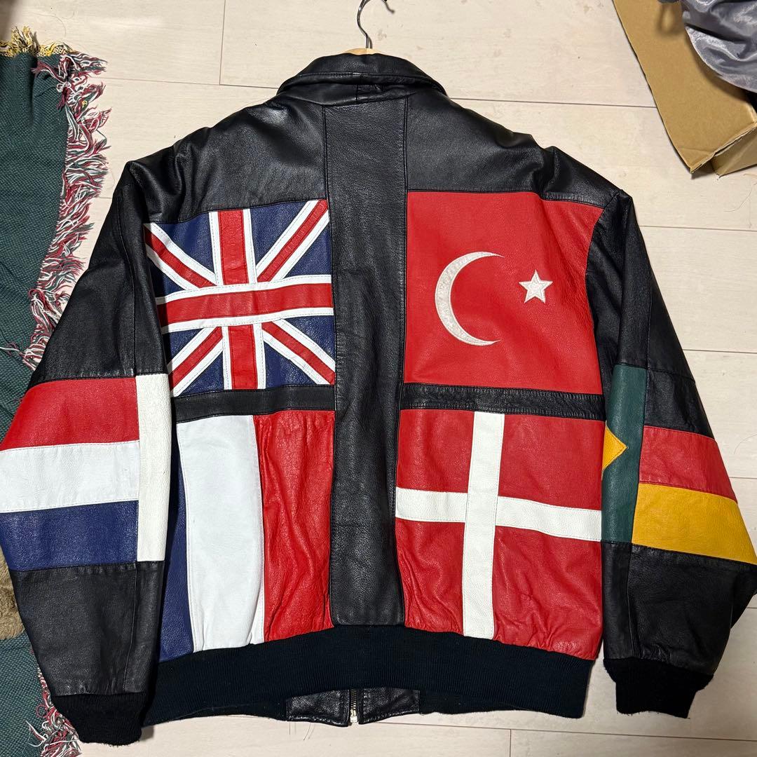 Tory Lanez着用 PHASE2 国旗レザージャケット XL
