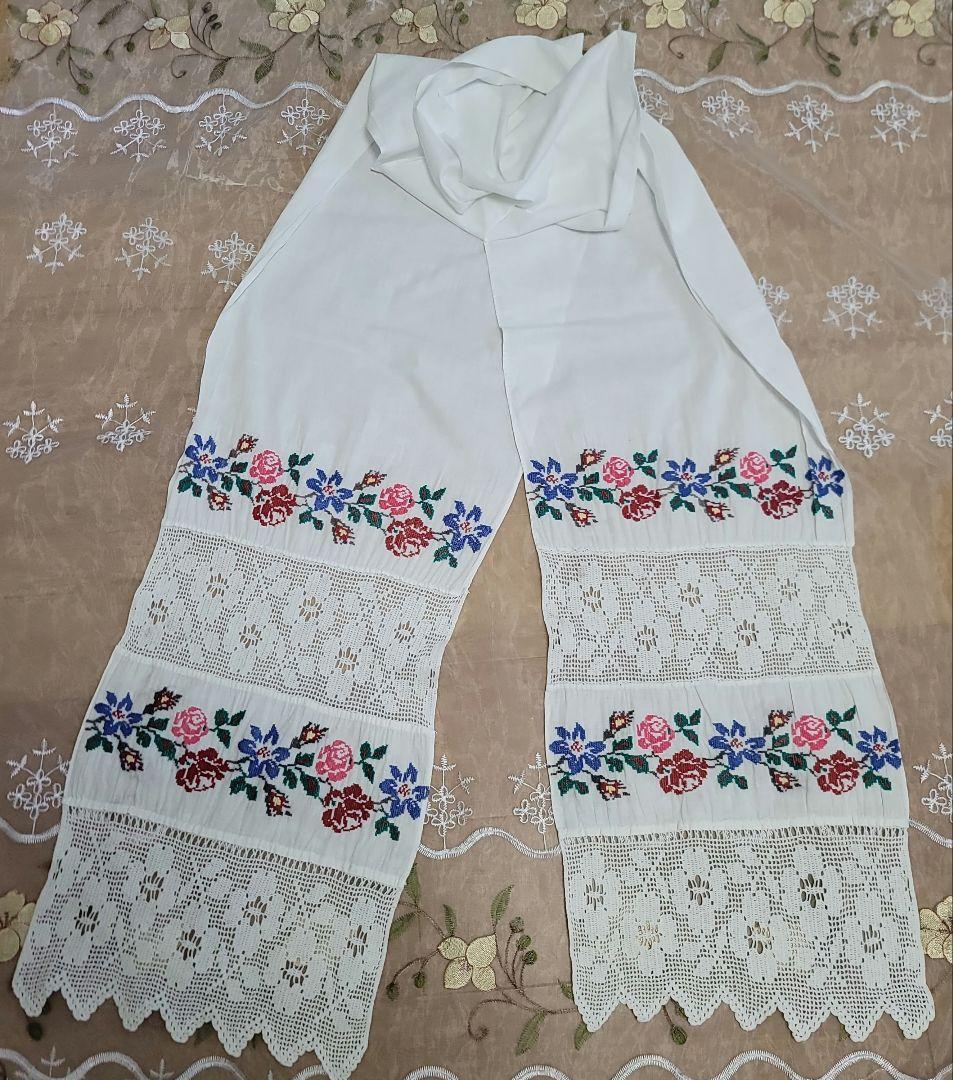 Vintage刺繍のテーブルランナー、タペストリー