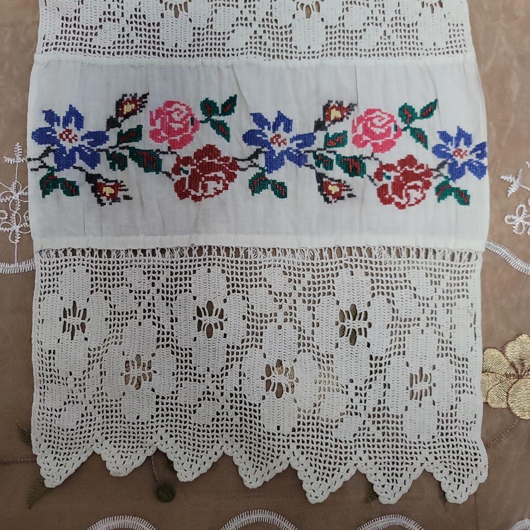 Vintage刺繍のテーブルランナー、タペストリー