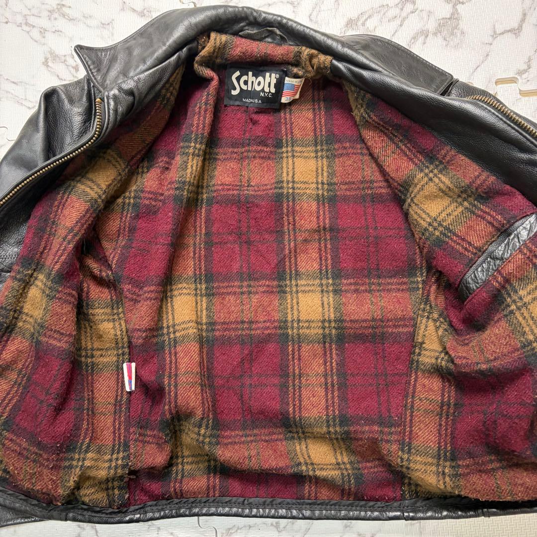 【米国製】schott トラッカージャケット ブランケット 38size 黒