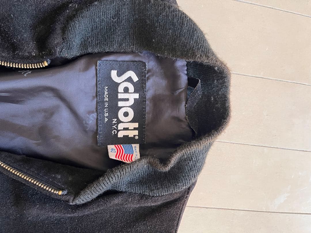 Schott ブラックスエード ボンバージャケット　 40