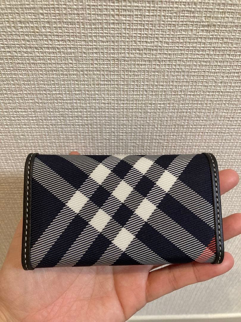 新品　BURBERRY バーバリー 6蓮キーケース　ネイビー系　チェック