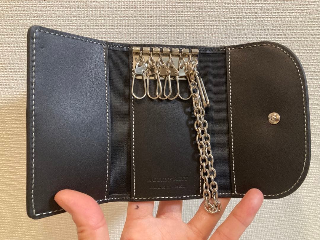 新品　BURBERRY バーバリー 6蓮キーケース　ネイビー系　チェック