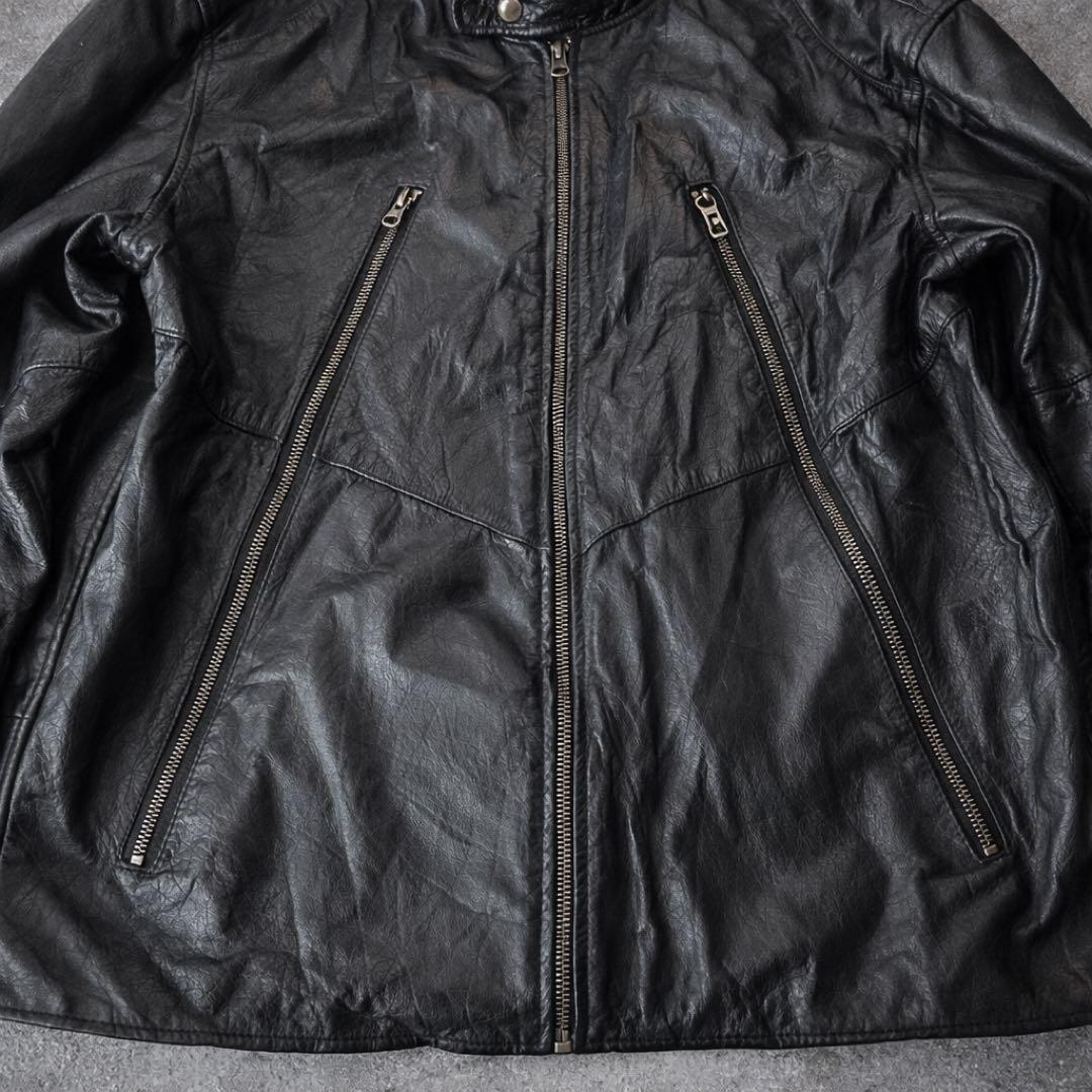 ラムレザー シングルライダース L ブラック 00s アーカイブ vintage