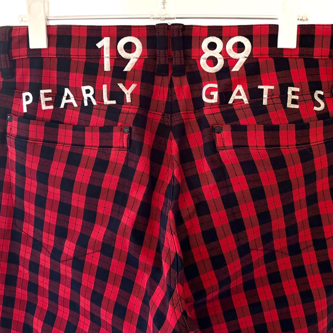 PEARLY GATES 【厚手】赤黒チェックパンツ