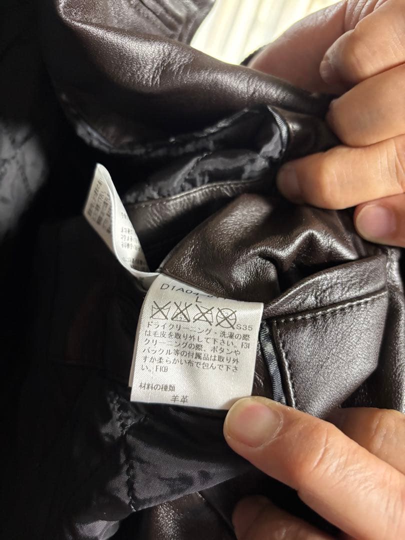 BURBERRY BLACK LABEL ダークブラウン レザーコート　メンズ