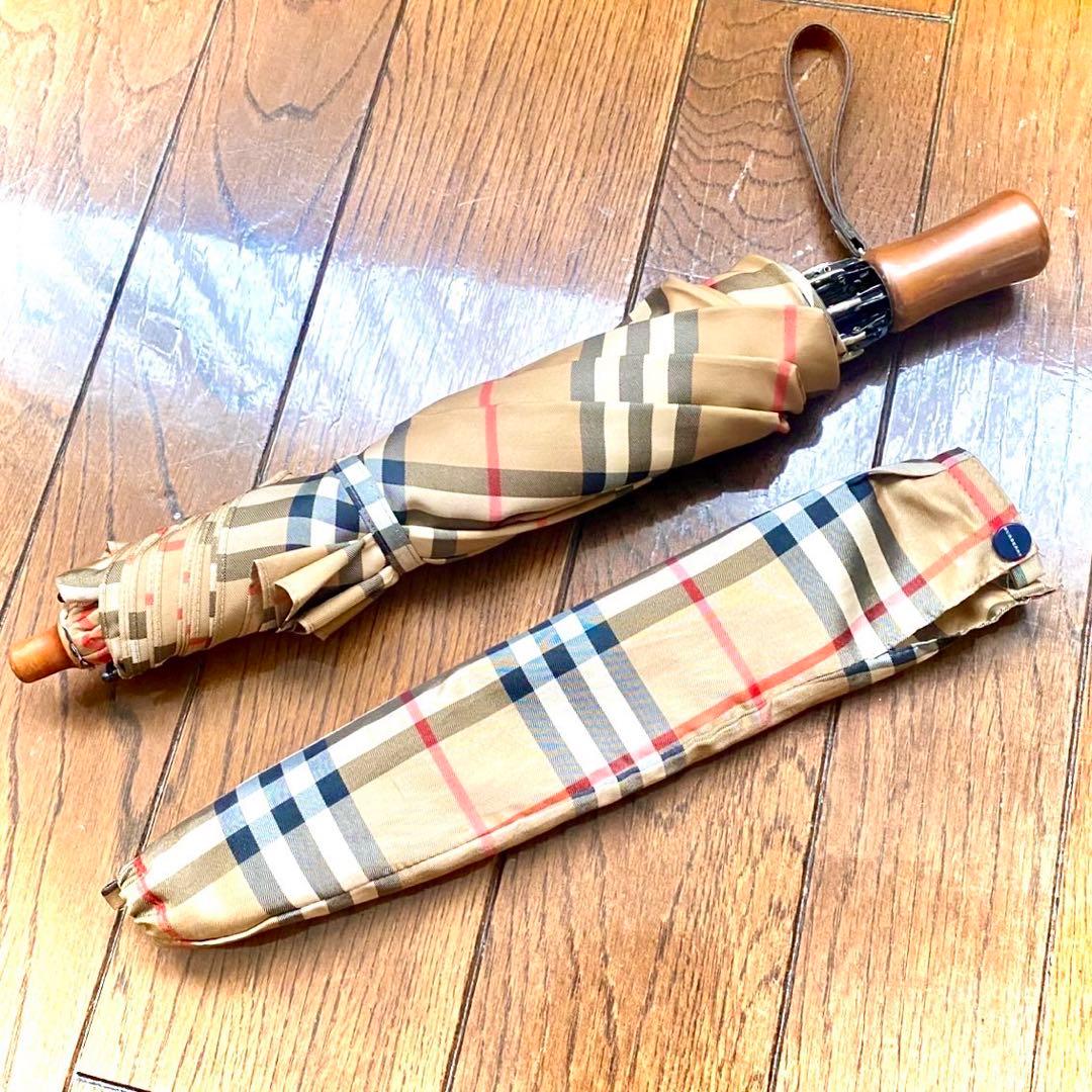 【極美品】BURBERRY バーバリー ノバチェック　折りたたみ傘　傘　雨傘
