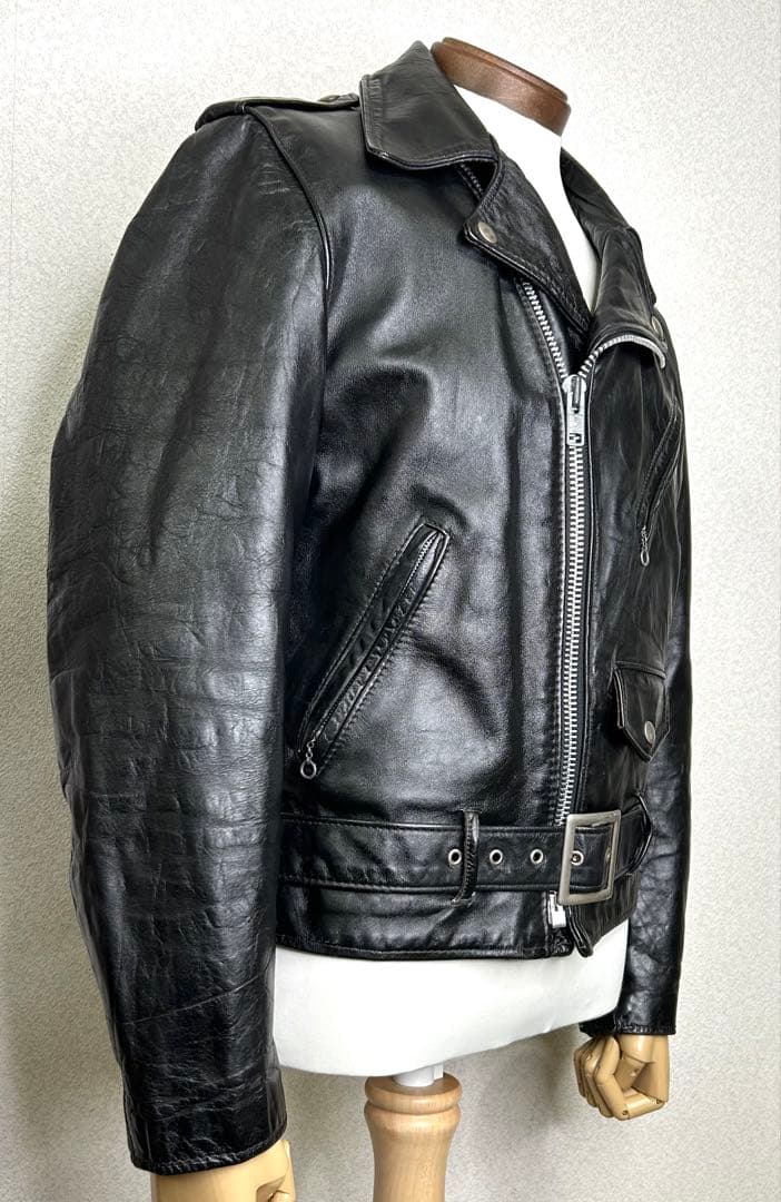 ②schott×HARLEY コラボ【38】米国製 牛革ジャンninjaハーレー
