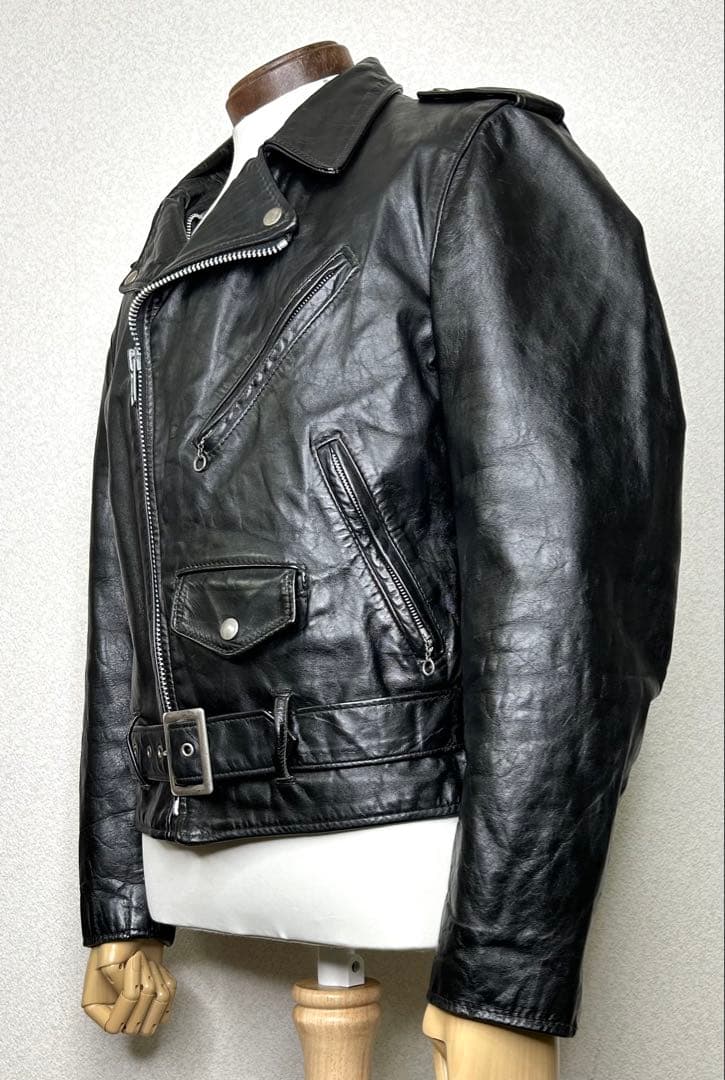②schott×HARLEY コラボ【38】米国製 牛革ジャンninjaハーレー