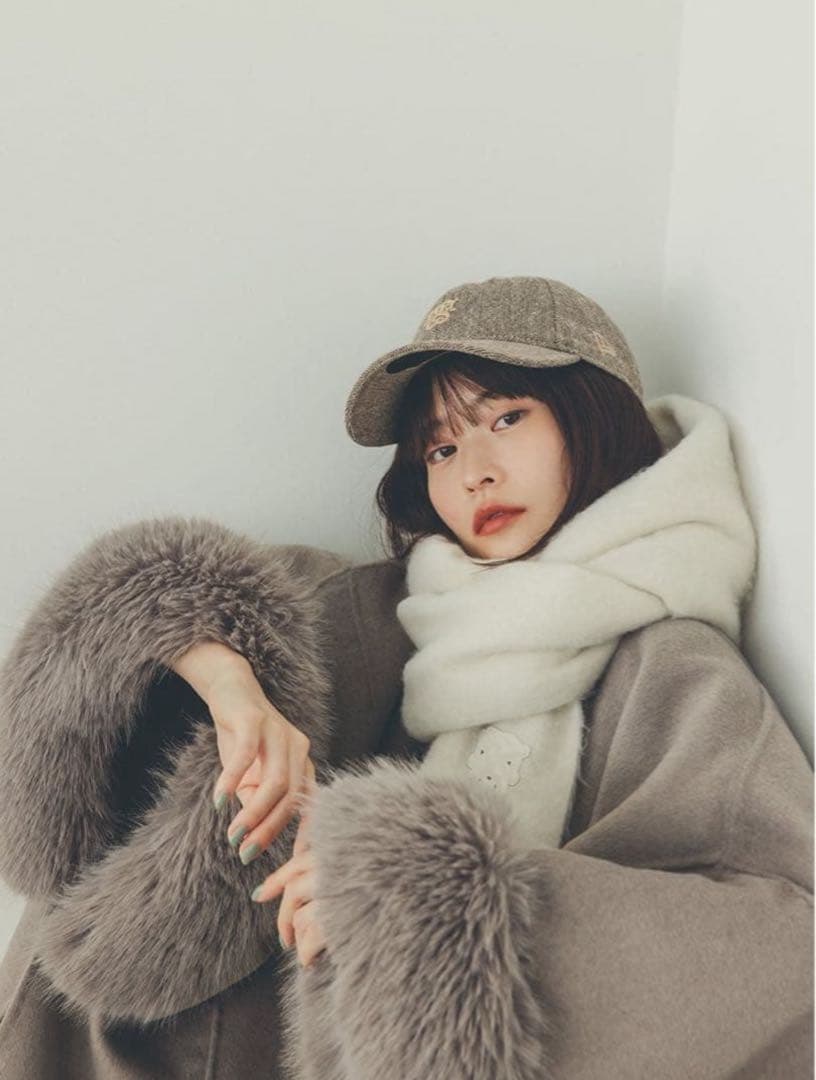 【新品タグ付き】snidel ファー付きミドルケープコート