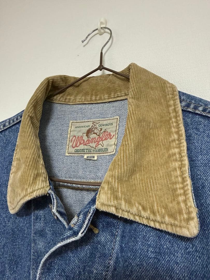 Wrangler ラングラー　デニムジャケット　Gジャンコーデュロイ襟　M