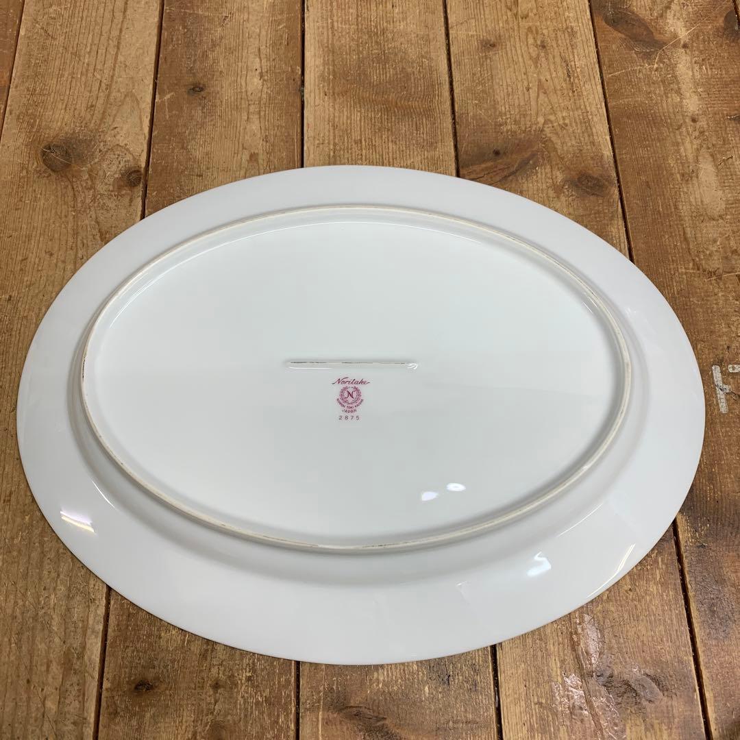 D-4 ②【美品】Noritake ノリタケ オーバルプラター 大皿 花柄 金彩
