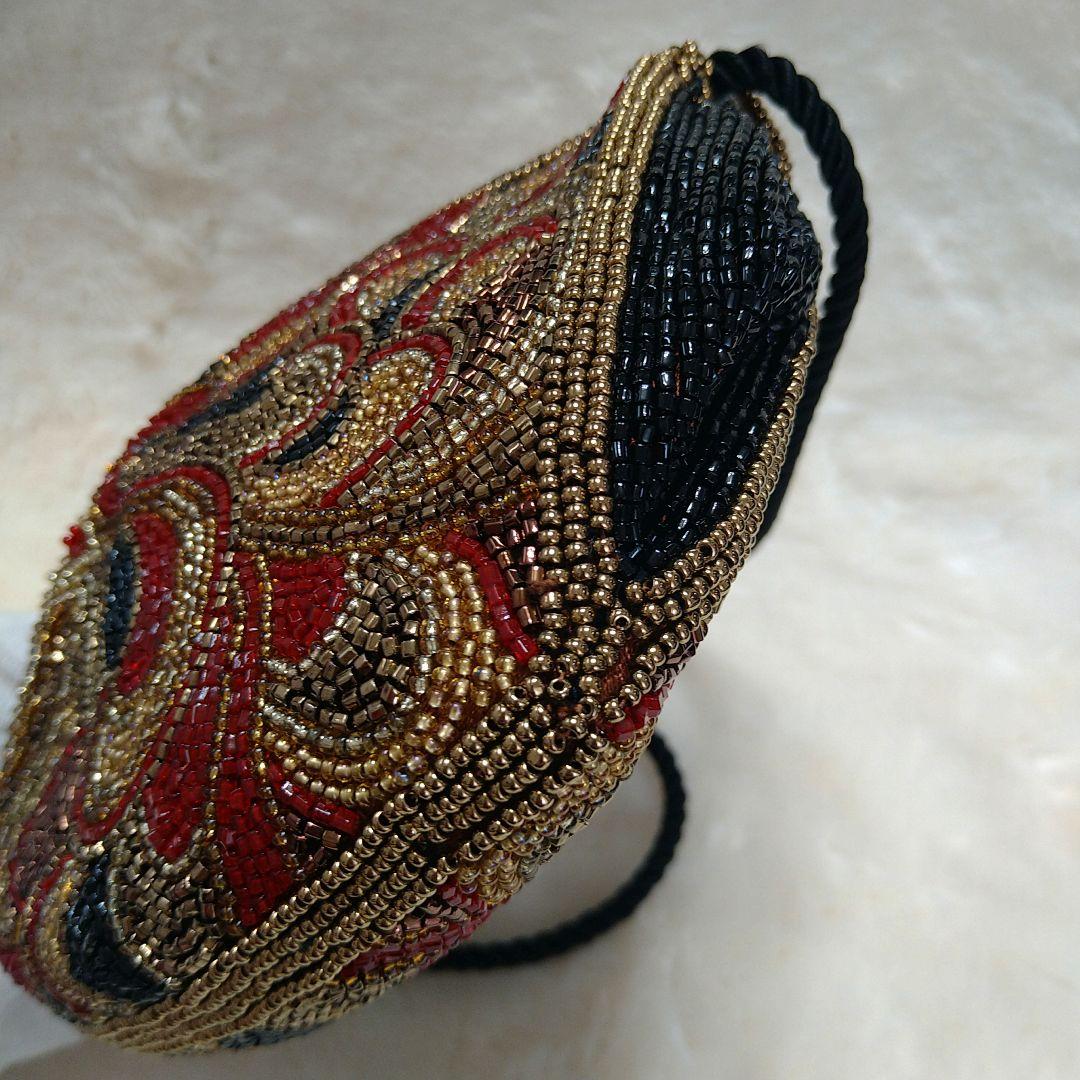 皇室御用達 LUMY ルミーはしもと 手刺手縫い 総ビーズバック 日本製