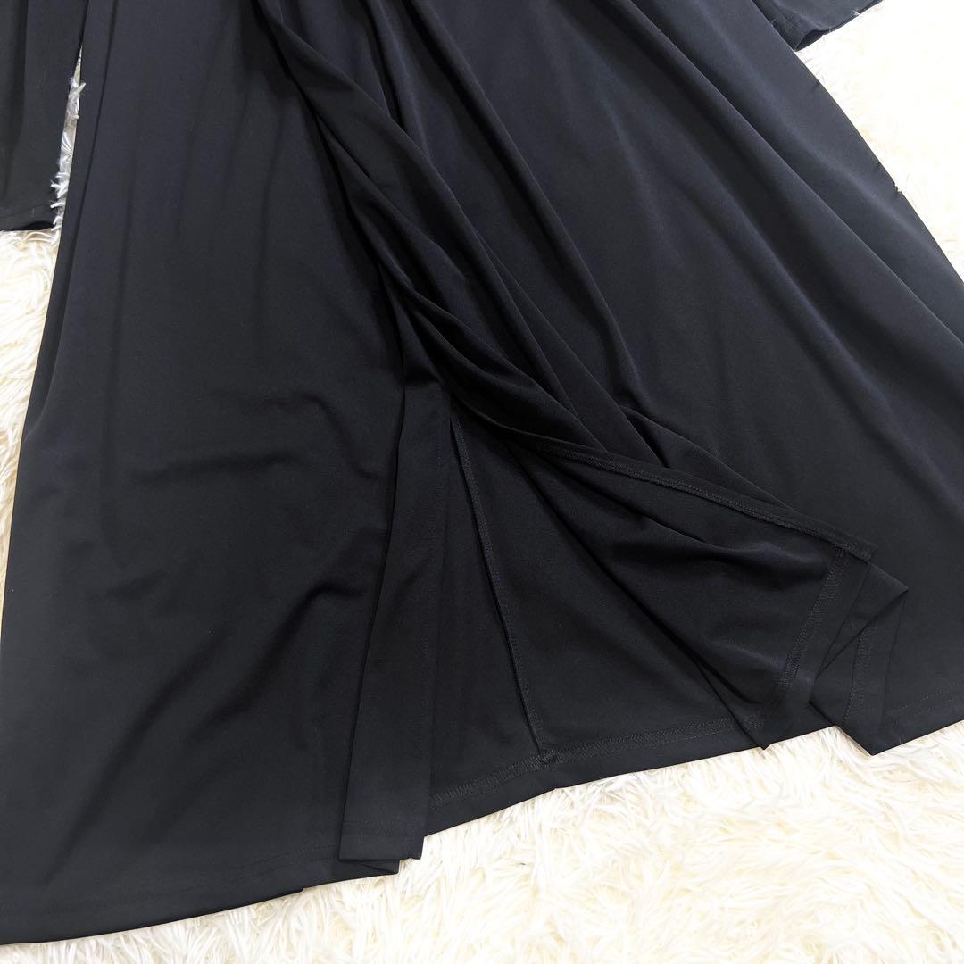 美品✨セルフォード スムースドレープカットワンピース カシュクール 黒 36