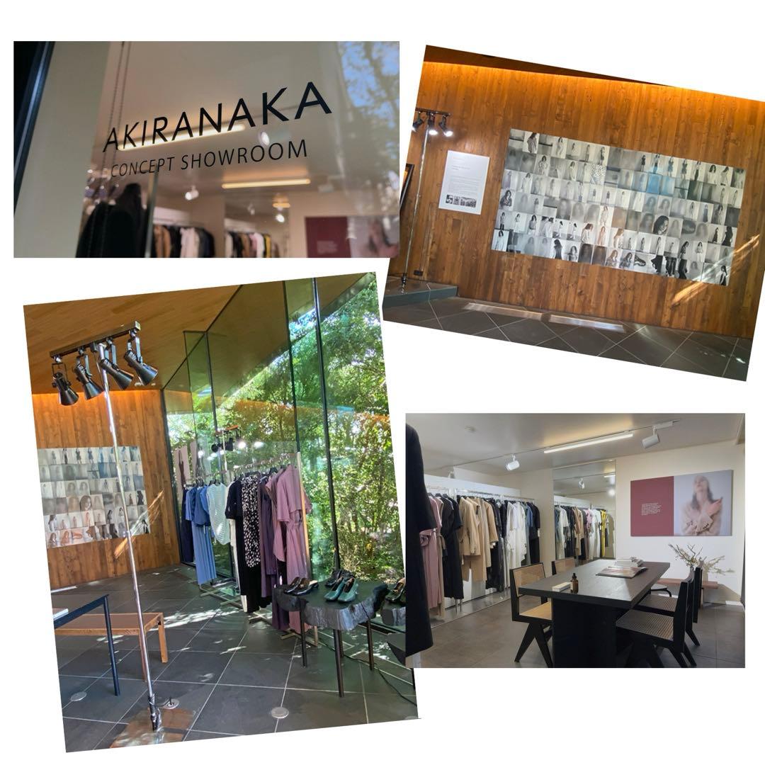 AKIRANAKA フレア ワンピース ベルト オケージョン ドレス ベージュ