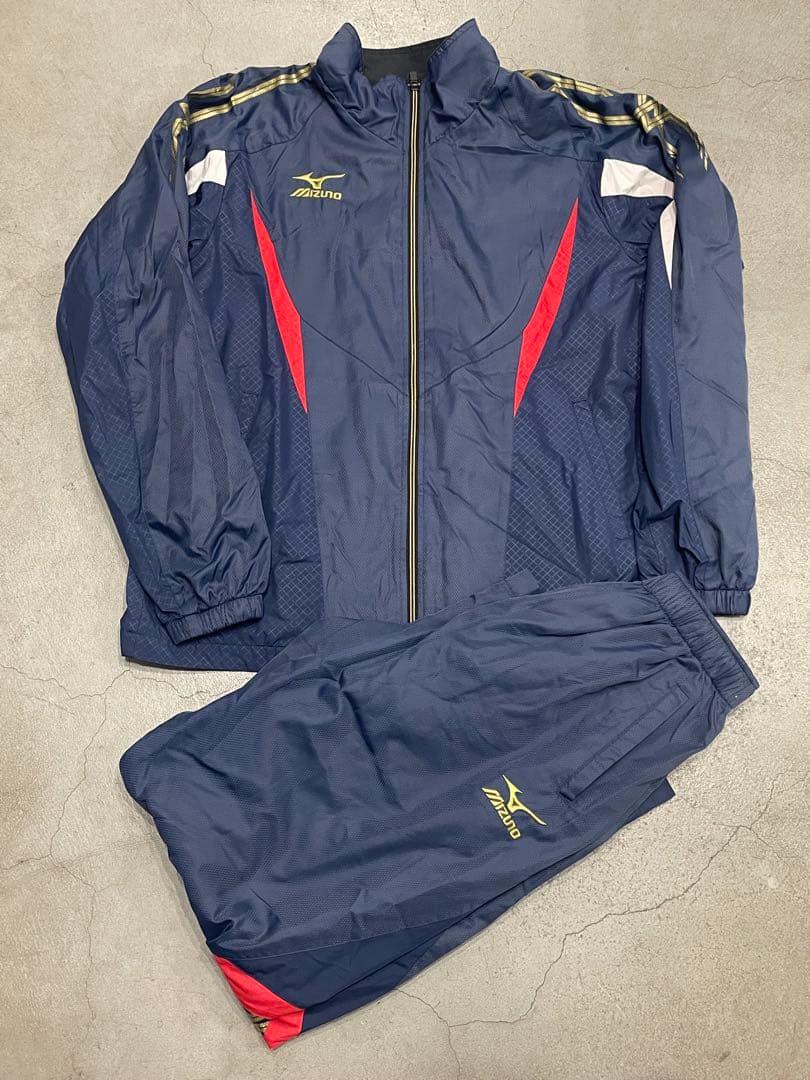 mizuno ミズノ ブレスサーモ セットアップ ネイビー/レッド