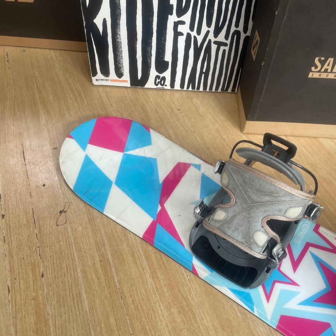 XERES×FLOW　キッズスノーボード　バイン付4点セット　108㎝