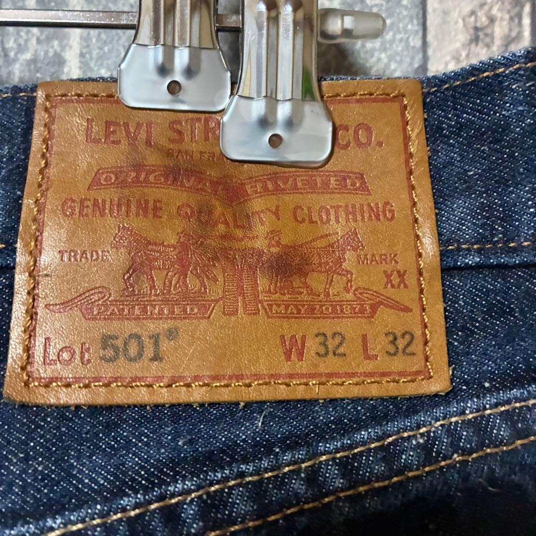 ✨極美品✨LEVI'S 501 赤耳 革パッチ W32 セルビッチデニム