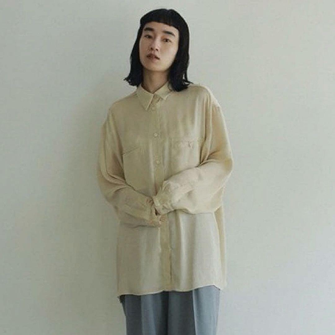 anukeアンヌークSatin Over Shirts クリーム