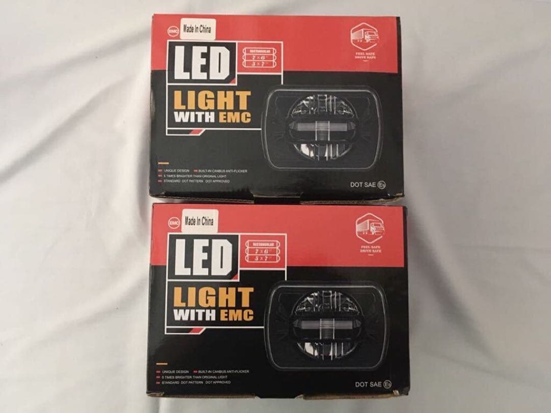 LEDヘッドライト 7×6 5×7 角型 インチ規格 ジープ トラックに