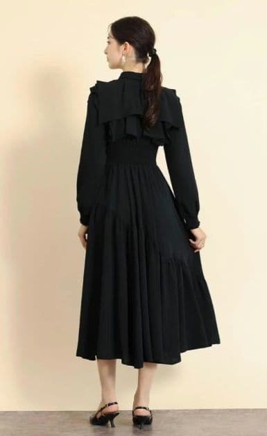 FENNEL　フェンネル　フリルティアードロングスリーブワンピース　М