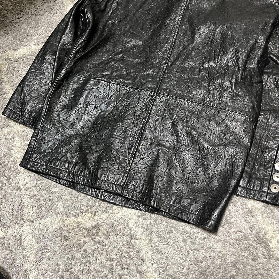 80〜90s PUMA レザー テーラードジャケット カバーオール メタルボタン