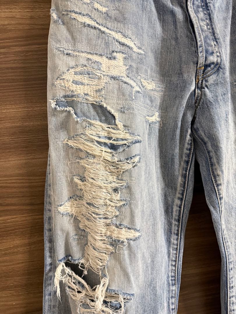 美品23AW MINEDENIM ダメージリペア加工 デニム