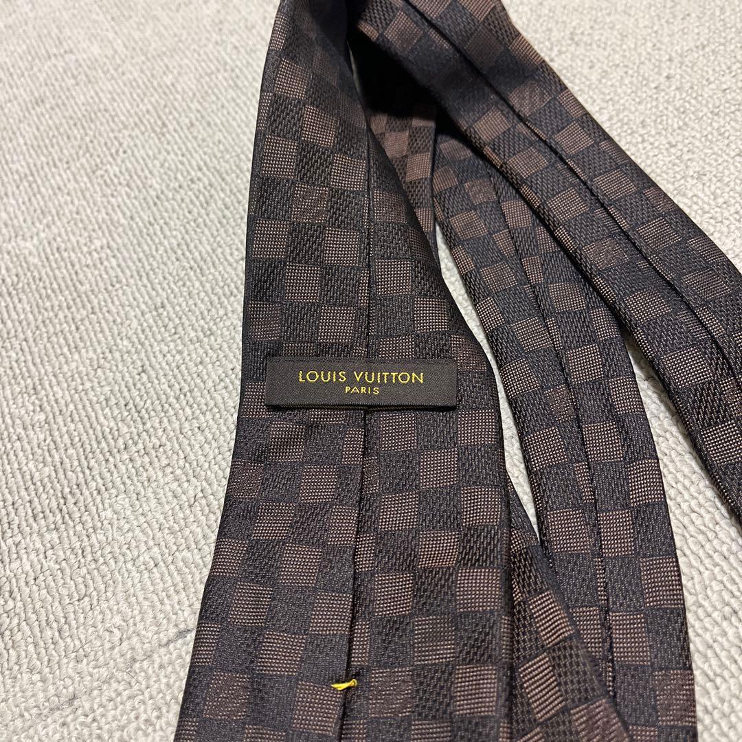 LOUIS VUITTON ブラウン チェック ネクタイ
