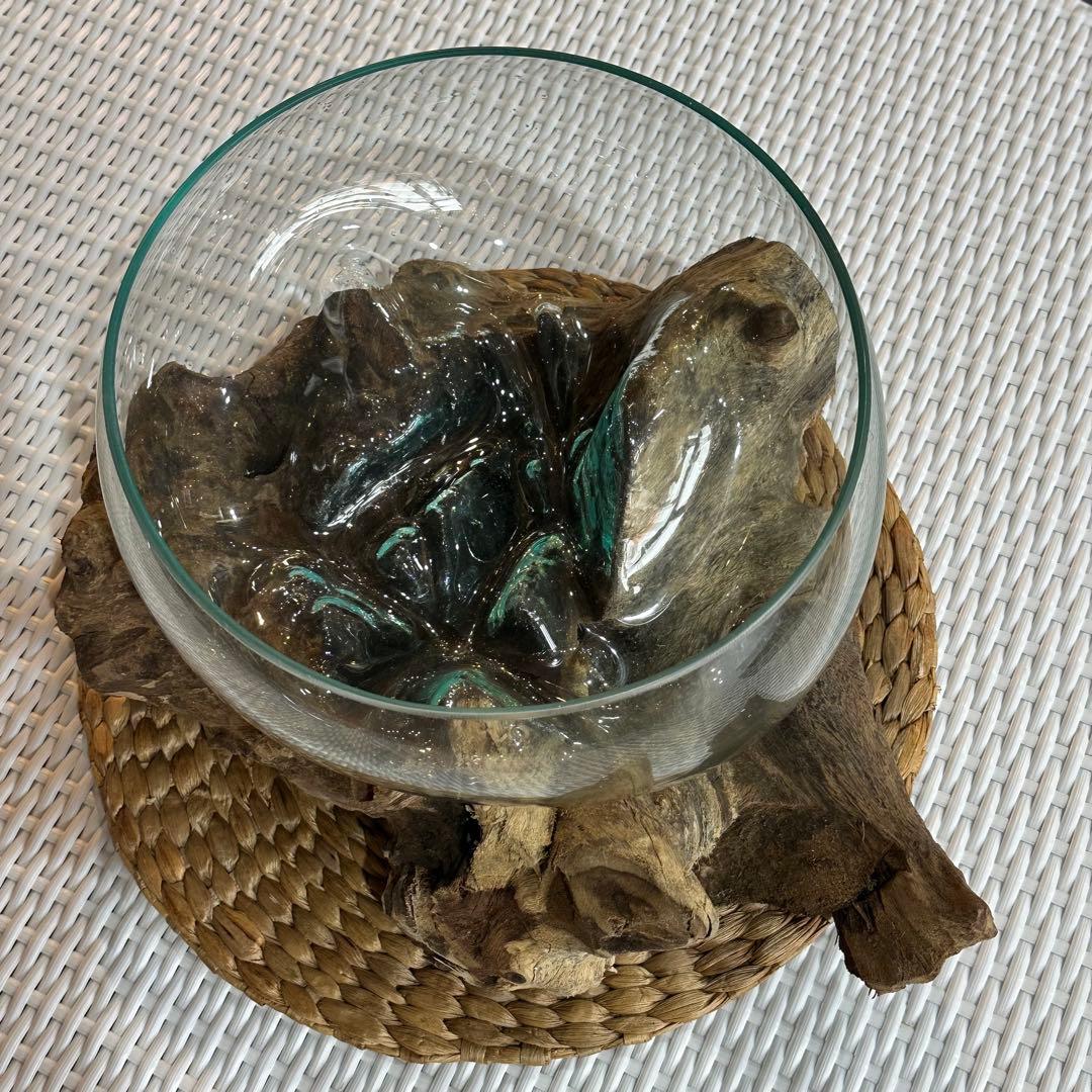 【訳あり】バリ島流木ガラスw40×d32×h20cm 通常33,000円がなんと