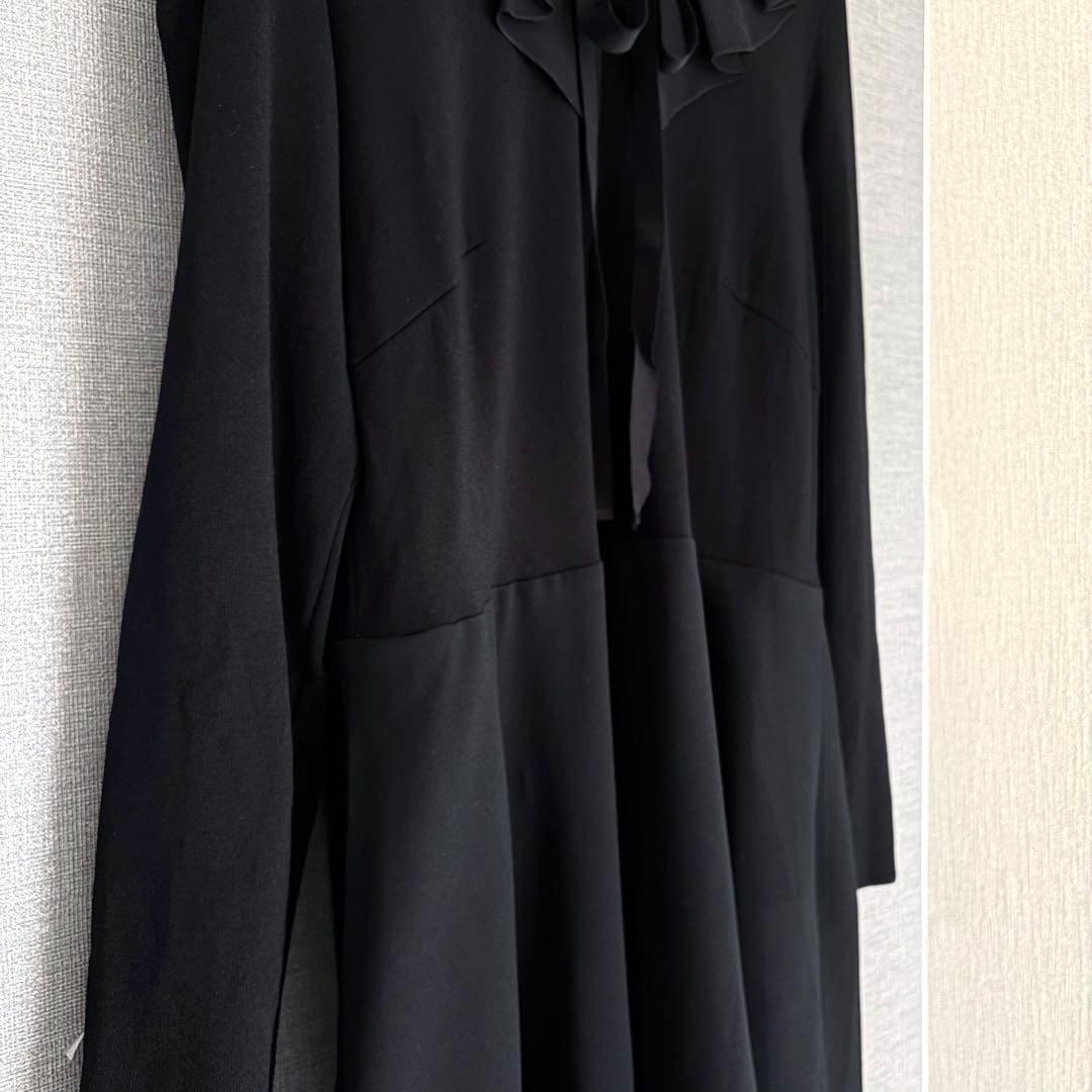 未使用級✨トゥービーシック【L】フリルリボン黒ドッキングワンピース ラージ 44