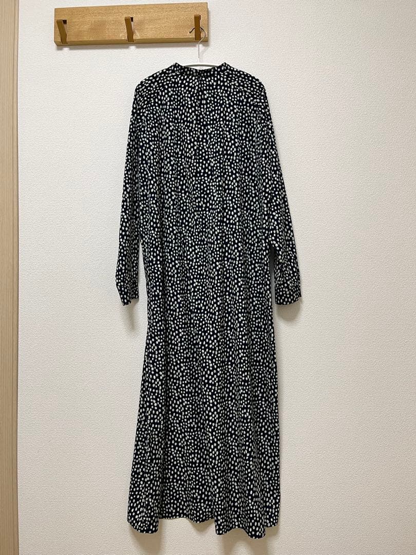 ソージュ レオパード柄バンドカラーワンピース NAVY / TALL