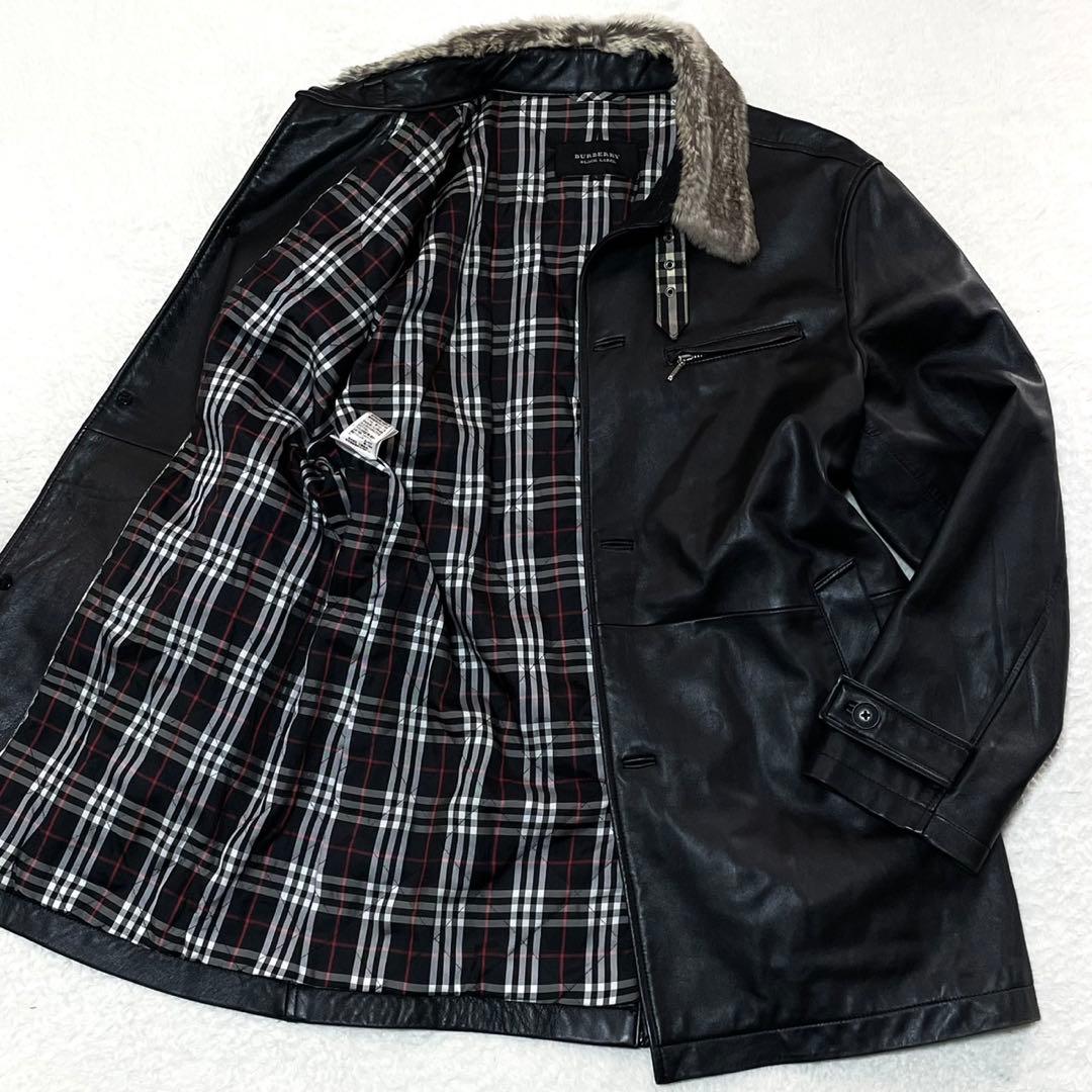 【極美品✨】バーバリーブラックレーベル ノバチェック レザージャケット サイズL