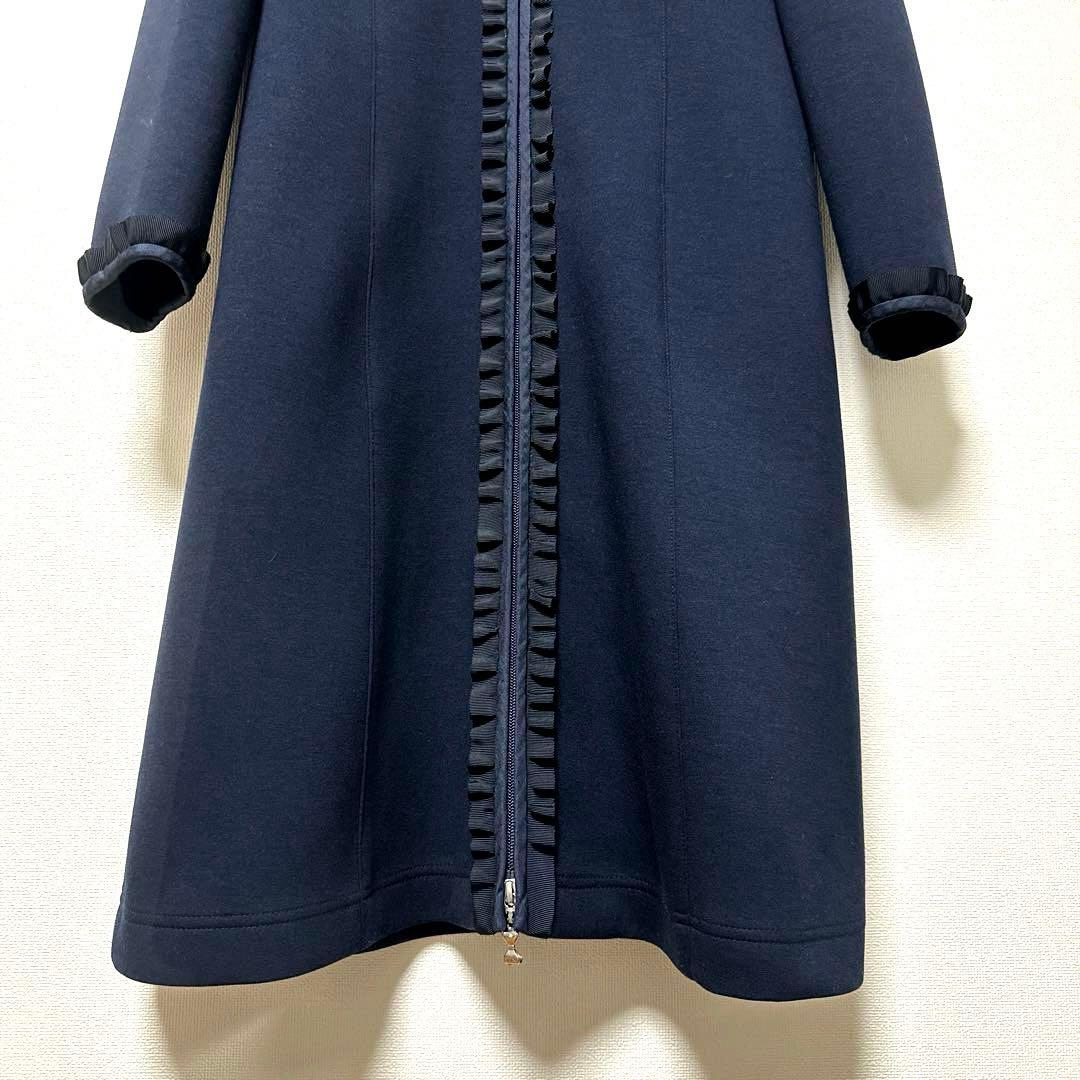 美品 M's GRACY エムズグレイシー コート ボンディング フード フリル