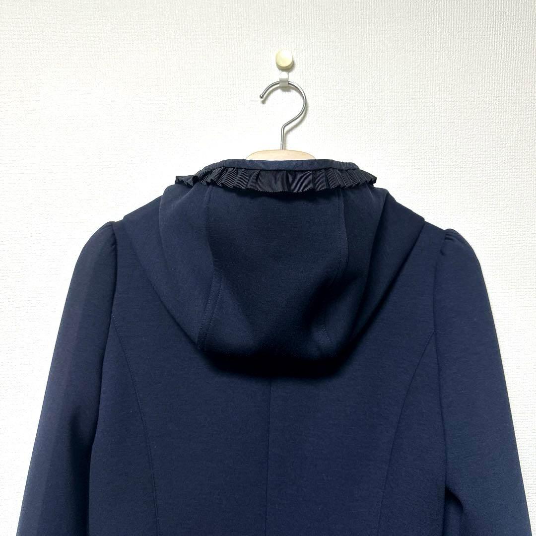 美品 M's GRACY エムズグレイシー コート ボンディング フード フリル