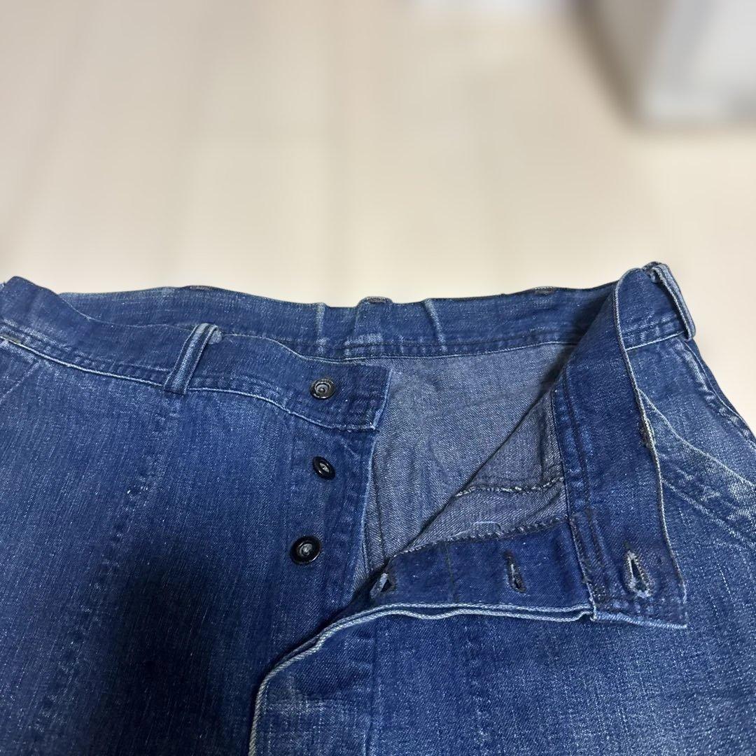 VINTAGE NAVYベイカーワークパンツ フロントボタン式 40~50年代