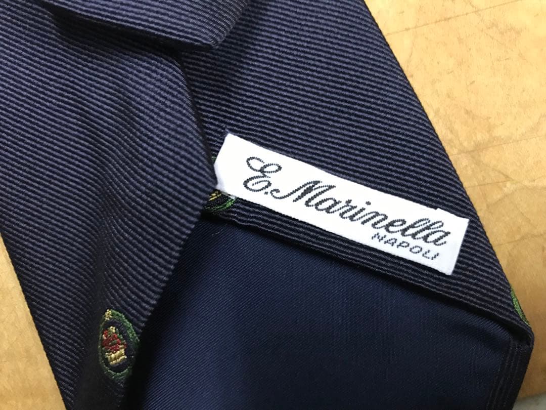 か*パ様 E.Marinella マリネッラ イタリア製　NAPOLI ネイビー