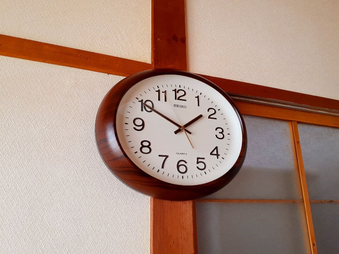 70's　SEIKO　掛け時計　ミッドセンチュリー　ビンテージ　レトロ　オーバル