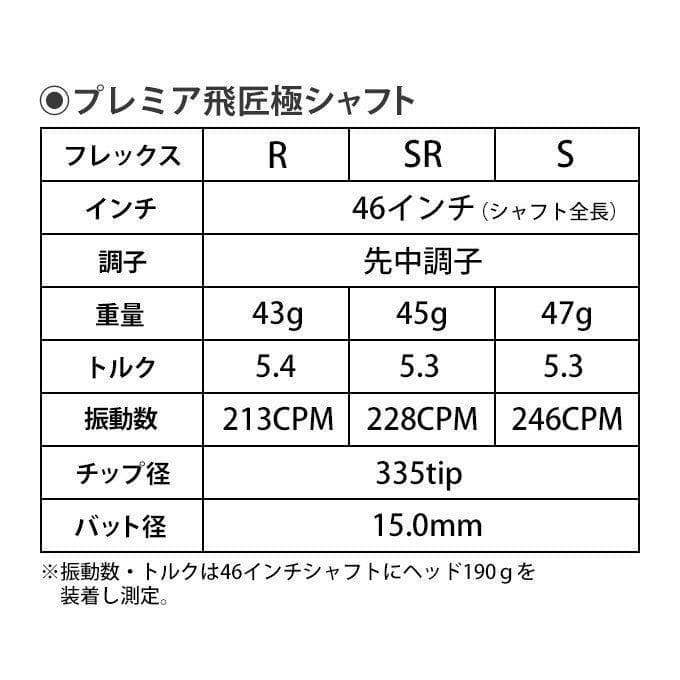 『新品』キャロウェイ用スリーブ付き 三菱ケミカル製 軽量シャフト プレミア飛匠