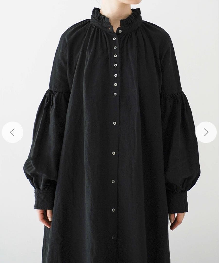 icrHaNaさま 新品 nest Robe リネン近江晒しフリル襟ワンピース