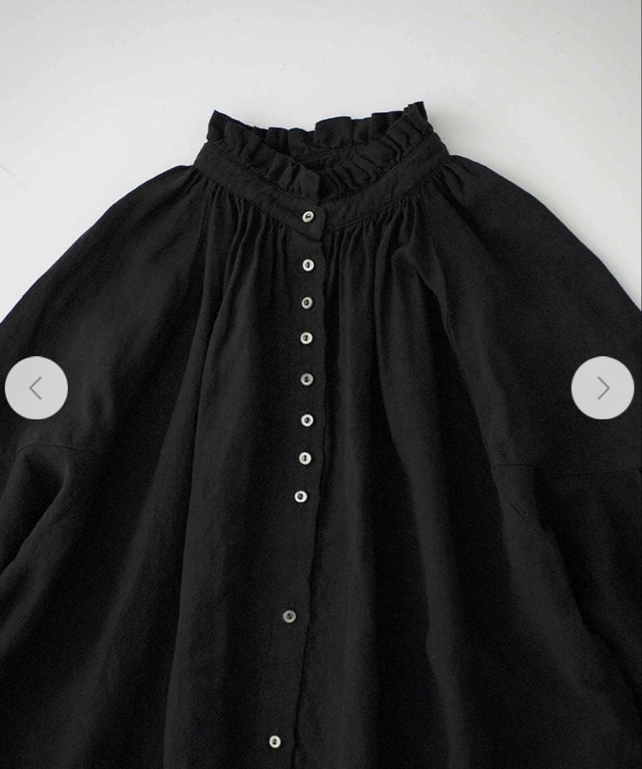 icrHaNaさま 新品 nest Robe リネン近江晒しフリル襟ワンピース