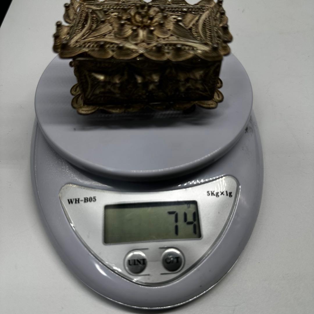 シルバー製 アクセサリーボックス 74g ジュエリーボックス 小物入れ