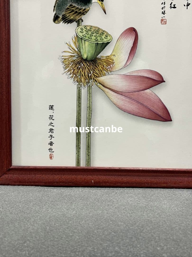 景徳鎮 陶板画 荷趣 書房 応接間 茶室 寝室掛けを飾 装飾品 工芸品 置物