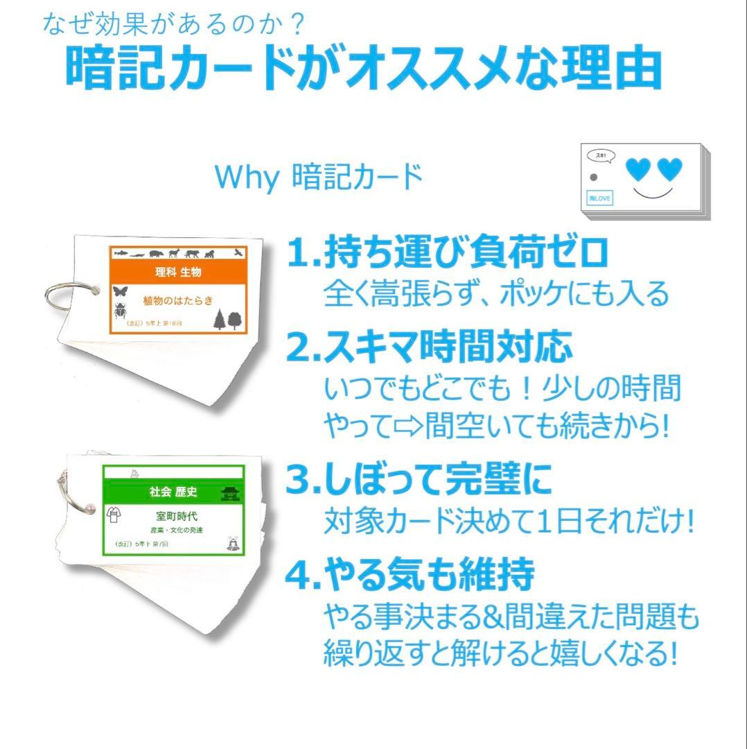 中学受験 暗記カード【4年下 社会・理科6-9回】 予習シリーズ 組み分け対策