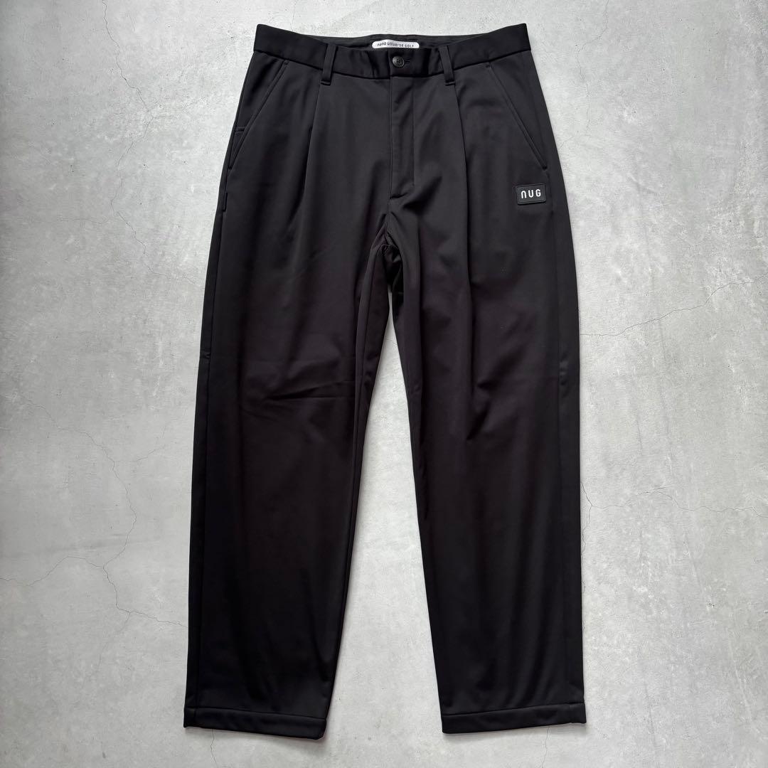 【美品】nano universe GOLF 防風裏フリース1タックパンツ 黒L